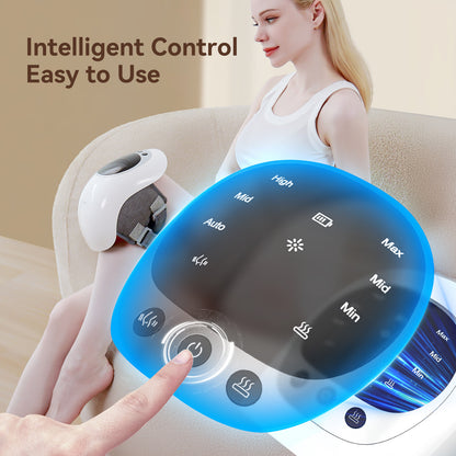 Wireless Knee Massager With LED, Heat & Vibration Pain Relief & Portable